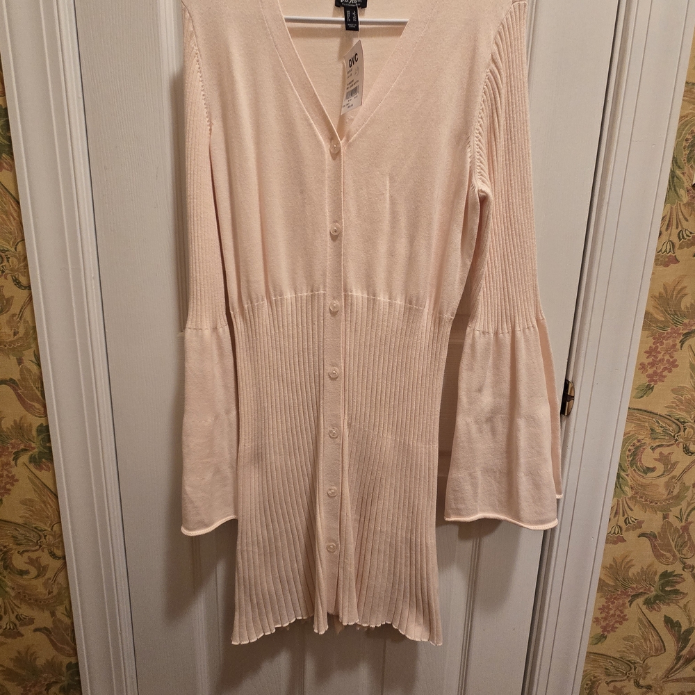 Light Cream Button-Up Cardigan